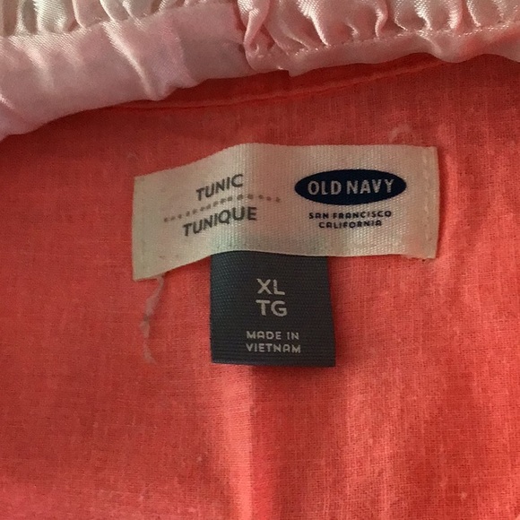 Lenin/cotton mix, Tunic top, colour is beautiful coral. - Picture 3 of 8